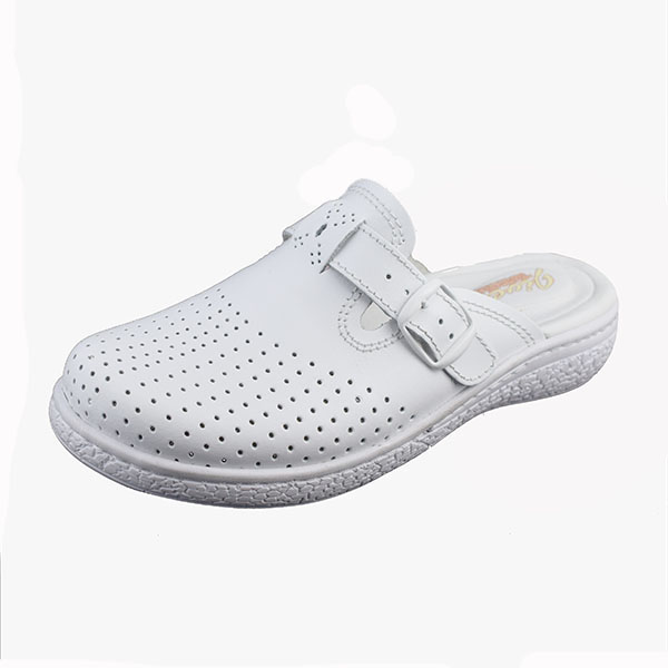 Sabot pour femme 03 blanc cuir ...................... sabots femme Maroc